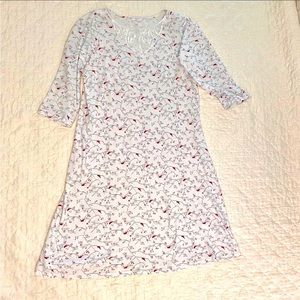 Nightgown, Cosy Warm and Pretty, Long Sleeves, Lace Neckline